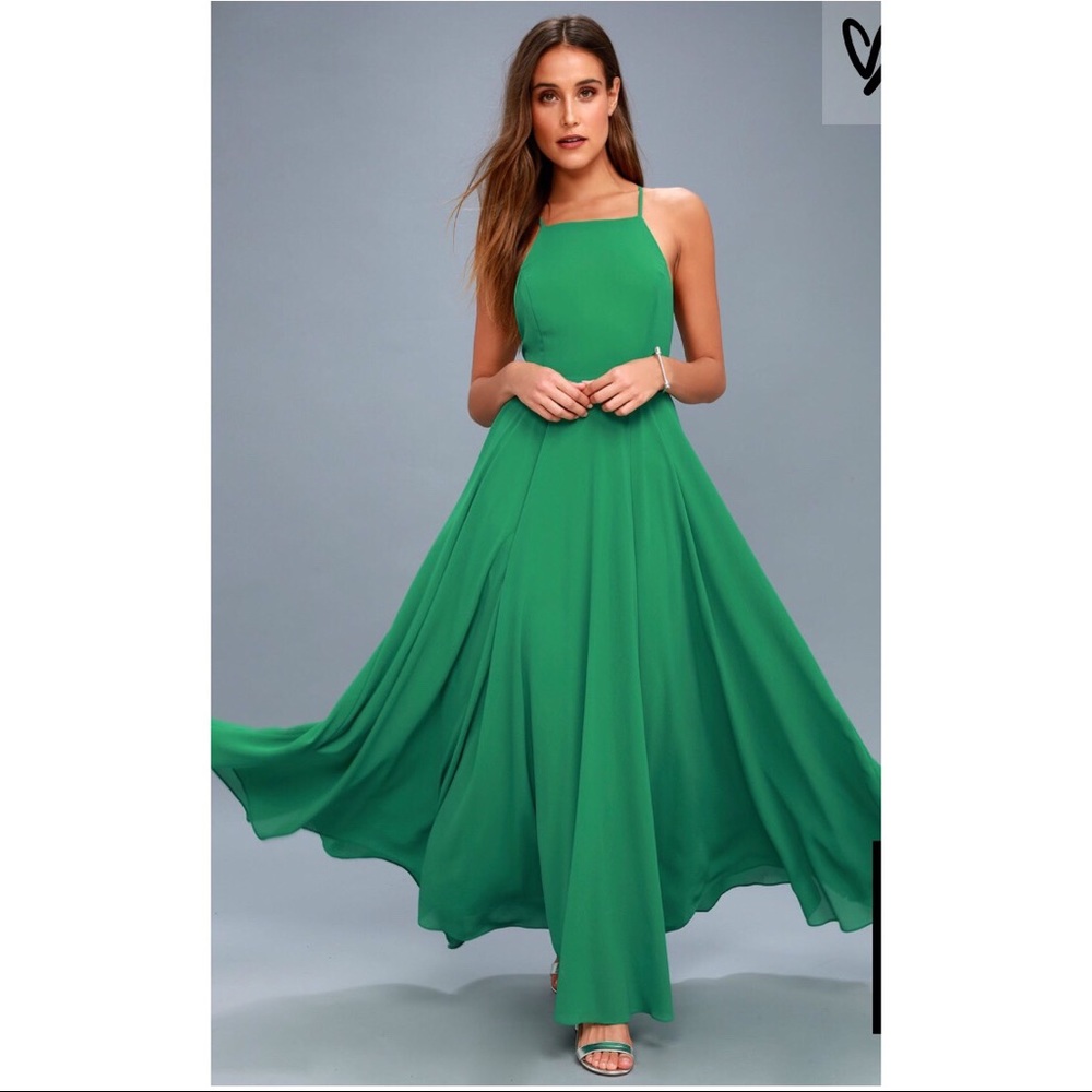 Lulus green maxi dress.